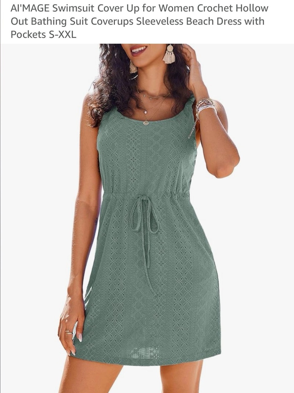Sleeveless Crochet Beach Cover-Up Dress
